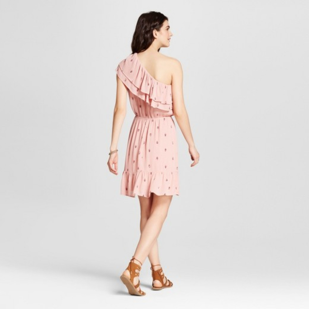 NWT Women's One Shoulder Ruffle Dress - Picture 2 of 2